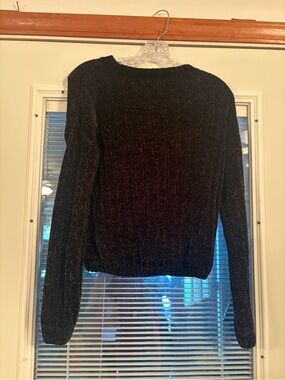 No Boundaries Black Chenille Crew Neck Sweater